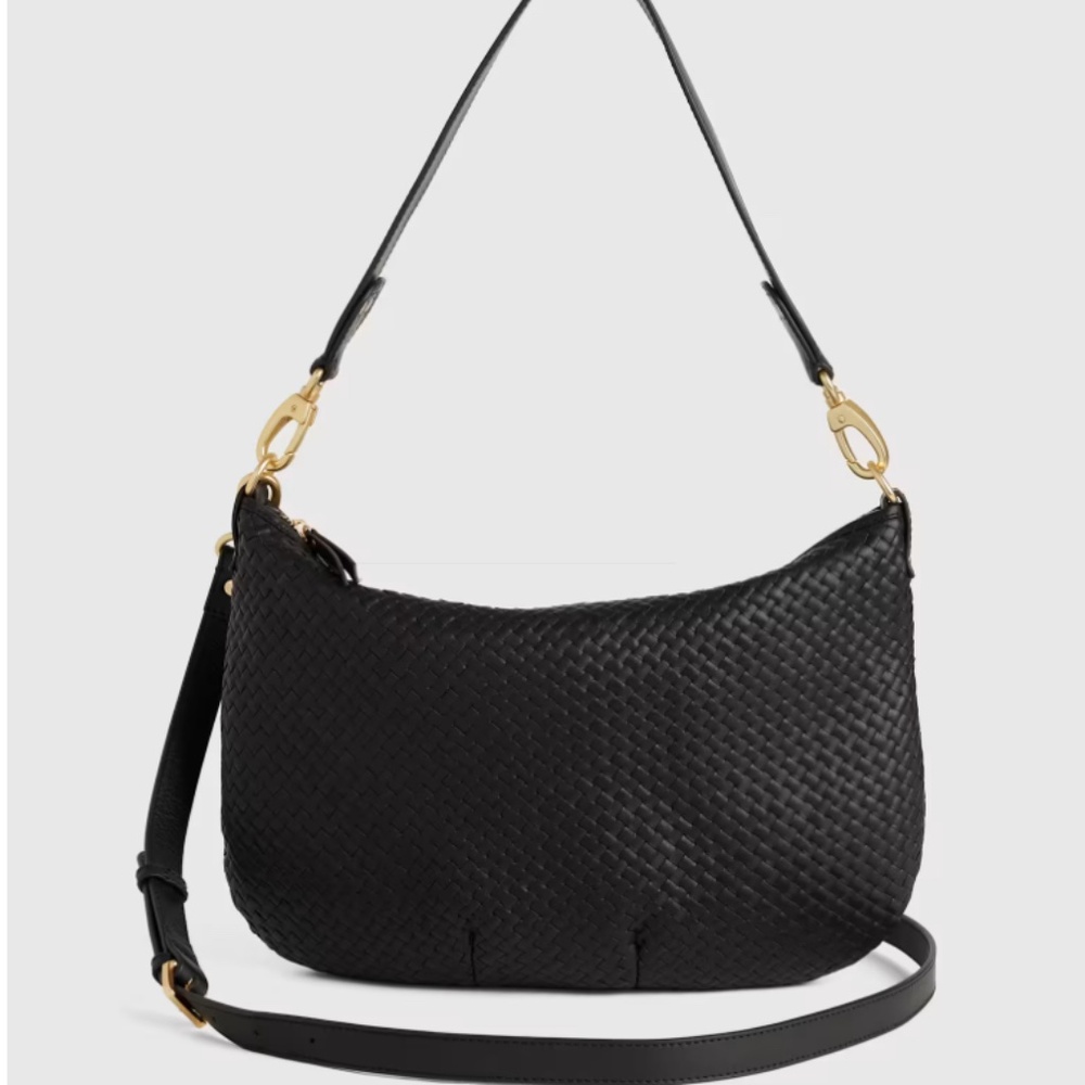 NWOT Quince Italian Leather Convertible Crescent Handwoven Shoulder Bag